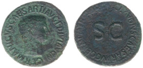 Roman Imperial Coinage - Caligula (37-41) - AE As (Rome c. AD 43-44, 10.64g) - GERMANICVS CAESAR TI AVG F DIVI AVG N Bare head right / TI CLAVDIVS CAE...
