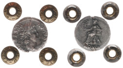 Roman Imperial Coinage - Nero (54-68) - AR Denarius (Rome c. AD 64-65, 2.94g) - NERO CAESAR AVGVSTVS Laureate head right / Roma, helmeted and draped, ...