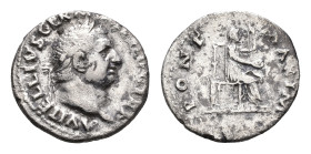 Roman Imperial Coinage - Vitellius (69) - AR Denarius (late April-December AD 69, 2.94g) - A VITELLIVS GERM IMP AVG TR P Laureate head right / PONT MA...