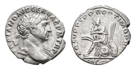 Roman Imperial Coinage - Traianus (98-117) - AR Denarius (Rome AD 108-09, 2.84 g) - IMP TRAIANO AVG GER DAC P M TR P, laureate bust of Trajan right, w...