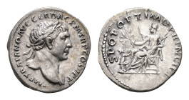 Roman Imperial Coinage - Traianus (98-117) - AR Denarius (Rome AD 103-111, 3.05g) - IMP TRAIANO AVG GER DAC P M TR P COS V P P Laureate bust right, sl...