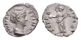 Roman Imperial Coinage - Faustina Mater - AR Denarius (Rome AD 141-161, 3.33g) - DIVA FAVSTINA Draped bust of Diva Faustina Mater right / AETERNITAS F...