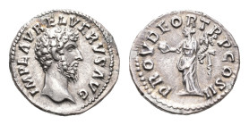 Roman Imperial Coinage - Lucius Verus (161-169) - AR Denarius (Rome AD 161, 3.36g) - IMP L AVREL VERVS AVG Bare head right / PROV DEOR TR P COS II Pro...