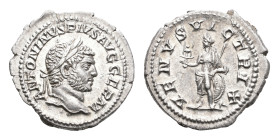 Roman Imperial Coinage - Caracalla (196-217) - AR Denarius (Rome AD 213-217, 3.09g) - ANTONINVS PIVS AVG GERM Laureate head right / VENVS VICTRIX Venu...