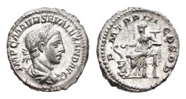 Roman Imperial Coinage - Severus Alexander (222-235) - AR Denarius (Rome AD 224, 4.17g) - IMP CM AVR SEV ALEXAND AVG Laureate and draped bust right / ...