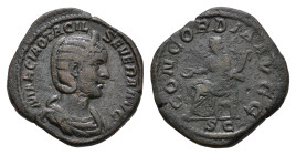 Roman Imperial Coinage - Otacilia Severa (+249) - AE Sestertius (Rome AD 247–248, 19.13g) - MARCIA OTACIL SEVERA AVG Diademed and draped bust right / ...