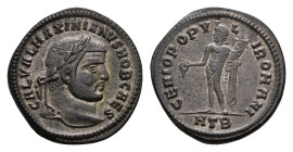 Roman Imperial Coinage - Galerius (as Caesar, 293-305) - AE Follis (Heraclea, 9.31g) - GAL VAL MAXIMIANVS NOB CAES Laureate head right / GENIO POPVLI ...