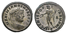 Roman Imperial Coinage - Galerius (as Caesar, 293-305) - AE Follis (Siscia 1st officina, struck c. 296, 10.56g) - MAXIMIANVS NOB CAES Laureate head ri...