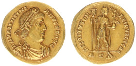 Roman Imperial Coinage - Valentinianus I (364-375) - AV Solidus (Rome AD 364-367, 4.47g) - DN VALENTINIANVS PF AVG Pearl-diademed, draped and cuirasse...