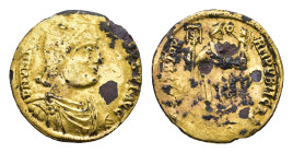 Roman Imperial Coinage - Valentinianus I (364-375) - AV 'Solidus' (uncertain mint (illegible), subaeratus/gold plated, 3.14g) - DN VALENTINIANVS PF AV...
