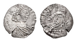 Roman Imperial Coinage - Honorius (393-423) - Visigoths / Salian Franks / Gaul - AR Siliqua (uncertain king, AD 400-443, in the time of Honorius, pseu...