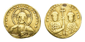 Byzantine Coinage - Basil II Bulgaroctonus (976-1025) - With Constantine VIII - AV Tetarteron Nomisma (Constantinople AD 1005-1025, 4.14g) - Facing bu...
