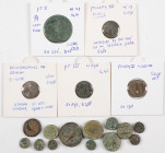 Ancient coins in lots - Greek / Hellenistic coinage - A mixed lot ancient coins: 4 Ptolemaic bronzes incl. AE27 Ptolemy I Alexandria (Svor. 206, green...