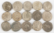 Ancient coins in lots - Roman coinage - A nice lot with Greek Roman AR Tetradrachms of Philippus I-II, all diademed, head right - in total 15 coins in...