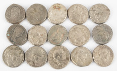 Ancient coins in lots - Roman coinage - A nice lot with Greek Roman AR Tetradrachms, struck ca. first half of the 3rd century AD, several emperors - i...