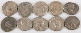 Ancient coins in lots - Roman coinage - A nice lot with Greek Roman AR Tetradrachms, struck ca. first half of the 3rd century AD, several emperors - i...