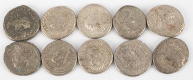 Ancient coins in lots - Roman coinage - A nice lot with Greek Roman AR Tetradrachms, struck ca. first half of the 3rd century AD, several emperors - i...