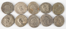 Ancient coins in lots - Roman coinage - A nice lot with Greek Roman AR Tetradrachms, struck ca. first half of the 3rd century AD, several emperors - i...