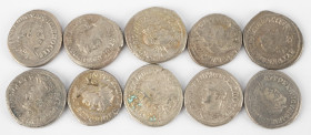 Ancient coins in lots - Roman coinage - A nice lot with Greek Roman AR Tetradrachms of Philippus I-II - in total 10 coins in avg. VF