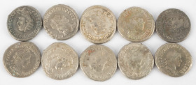 Ancient coins in lots - Roman coinage - A nice lot with Greek Roman AR Tetradrachms of Philippus I-II - in total 10 coins in avg. VF