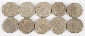 Ancient coins in lots - Roman coinage - A nice lot with Greek Roman AR Tetradrachms of Philippus I-II, all diademed, head right - in total 10 coins in...