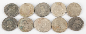 Ancient coins in lots - Roman coinage - A nice lot with Greek Roman AR Tetradrachms, struck ca. first half of the 3rd century AD, several emperors - i...