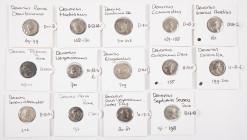 Ancient coins in lots - Roman coinage - A nice lot Roman Denarii: Hadrianus, Traianus, Domitianus, Nerva, Vespasianus, Antoninus Pius, Marcus Aurelius...