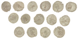 Ancient coins in lots - Roman coinage - A small lot Roman AR Antoniniani, all Postumus, several reverses and grades (avg. VF) - in total 15 coins, ple...