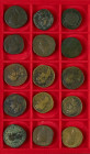 Ancient coins in lots - Roman coinage - A nice lot Roman Sestertii: 5 x Antoninus Pius incl. TEMPLVM DIVI AVG REST (COS IIII in ex.) with octastyle te...
