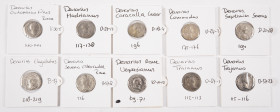 Ancient coins in lots - Roman coinage - A nice lot Roman Denarii from the metal detectorist: Hadrianus, 2 x Traianus, Vespasianus, Antoninus Pius, Sep...