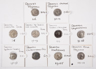 Ancient coins in lots - Roman coinage - A nice lot Roman Denarii, from a metal detectorist: Hadrianus, 3 x Traianus, Vespasianus, Antoninus Pius, 2 x ...