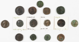 Ancient coins in lots - Roman coinage - A small collection of Roman SESTERTII (Antoninus Pius, Lucilla, Faustina Minor and 4 x Marcus Aurelius), ASSES...