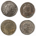 Ancient coins in lots - Roman coinage - A small but nice lot large module Roman Folles, all reverse GENIO POPVLI ROMANI: Constantius I Chlorus (Siscia...