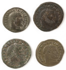 Ancient coins in lots - Roman coinage - A small nice lot larger module Roman Folles: Constantine I Chlorus (Aquileia, SACRA MONET AVGG ET CAESS NOSTR,...