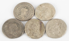Ancient coins in lots - Roman coinage - A nice lot with Greek Roman AR Tetradrachms, struck ca. first half of the 3rd century AD, several emperors - i...