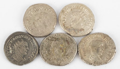 Ancient coins in lots - Roman coinage - A nice lot with Greek Roman AR Tetradrachms, struck ca. first half of the 3rd century AD, several emperors - i...