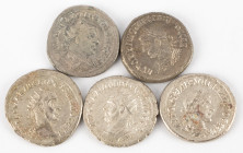 Ancient coins in lots - Roman coinage - A nice lot with Greek Roman AR Tetradrachms, struck ca. first half of the 3rd century AD, several emperors - i...