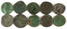 Ancient coins in lots - Roman coinage - A small collection of Roman Sestertii: Antoninus Pius, 5 x Marcus Aurelius, Claudius and 3 women: Faustina Min...