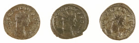 Ancient coins in lots - Roman coinage - A small but nice lot Roman Antoniniani of Probus: TEMPOR FELIC (Lugdunum 281, RIC 104), MARS VICTOR (Lugdunum ...