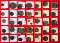Ancient coins in lots - Miscellaneous coinage - A mixed lot ancient coins in Lindner cassette: a Sestertius of Hadrianus, c. 15 Greek Roman bronzes (i...