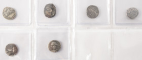 Ancient coins in lots - Miscellaneous coinage - A small lot silver coins of Parthia: Vologases III, 105-147 AD, AR drachm (3.75 g.). Bare-headed bust ...