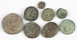 Ancient coins in lots - Miscellaneous coinage - A small lot ancient coins: an AE Prutah (Pontius Pilatus, Jerusalem 30 AD, TIBEPIOY KAICAPOC / Date LI...