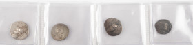 Ancient coins in lots - Miscellaneous coinage - A small lot with 4 AR Drachms from Parthia: Orodes I, 90-77 BC, AR drachm (3) (4.17, 3.64, 3.71). Bust...