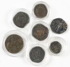 Ancient coins in lots - Miscellaneous coinage - A small lot ancient coins: an AR Denarius of Hadrianus (Rome c. AD 121-123, PM TRP COS III Roma seated...