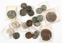 Ancient coins in lots - Miscellaneous coinage - A small lot ancient coinage incl. 9 Byzantine mainly small bronzes, a Sassanian AR Drachm, 2 small Pto...