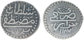 Algeria - Ottoman Empire - Mustafa III (1757-1774) - 1/8 Budju AH1187 (KM31, Dam. 26CZ-G2e-1187) - Obv: 2-lines sultan’s name / Rev: mint and year - 1...
