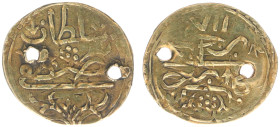 Algeria - Ottoman Empire - Mustafa III (1757-1774) - ¼ Sultani AH118(5?) (KM28, Dam. 26CZ-A3d-1185) - Obv: 2-lines sultan’s name / Rev: mint and year ...