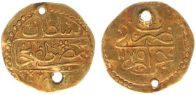 Algeria - Ottoman Empire - Mustafa III (1757-1774) - ½ Sultani AH1175 (KM29, Dam. 26CZ-A2b-1175) - Obv: 2-lines sultan’s name / Rev: mint and year - G...
