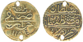 Algeria - Ottoman Empire - Mustafa III (1757-1774) - ½ Sultani AH1184 (KM29, Dam. 26CZ-A2c-1184) - Obv: 2-lines sultan’s name / Rev: mint and year - G...