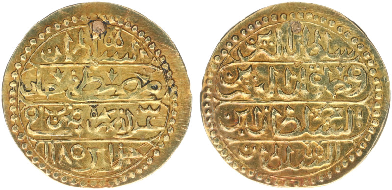 Algeria - Ottoman Empire - Mustafa III (1757-1774) - Sultani AH1185 (KM32, Dam. ...